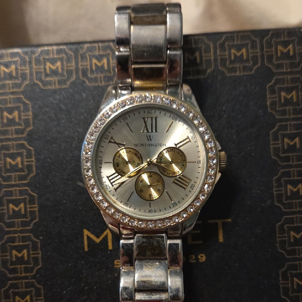 Worthington Silver Watch with Gold Dials